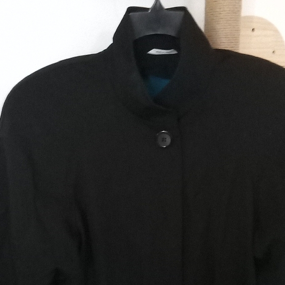 bill blass Teal-Blue Lined Coat 100 % Wool Made In Japan - Picture 2 of 4